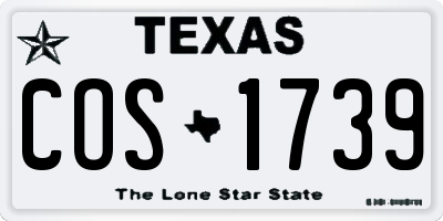 TX license plate COS1739