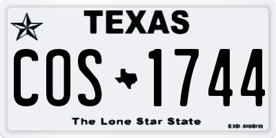 TX license plate COS1744