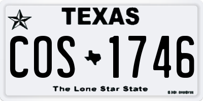 TX license plate COS1746