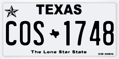 TX license plate COS1748