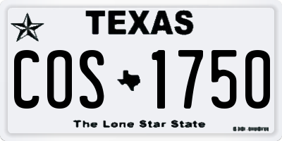 TX license plate COS1750