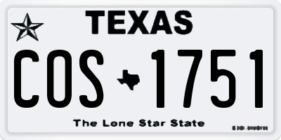 TX license plate COS1751