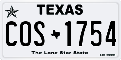 TX license plate COS1754