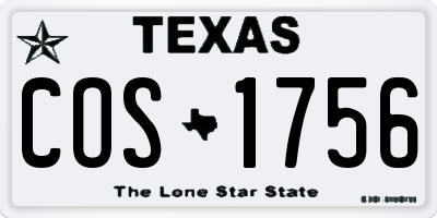 TX license plate COS1756