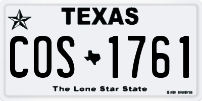 TX license plate COS1761