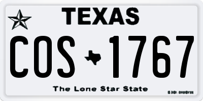 TX license plate COS1767