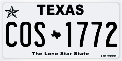 TX license plate COS1772
