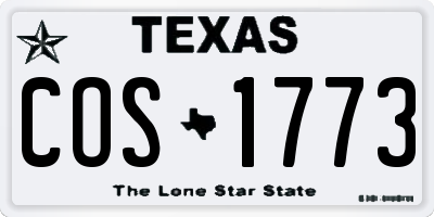 TX license plate COS1773