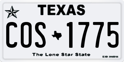 TX license plate COS1775