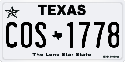 TX license plate COS1778