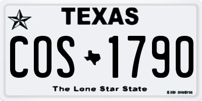 TX license plate COS1790