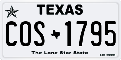 TX license plate COS1795