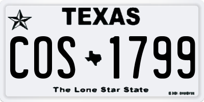 TX license plate COS1799