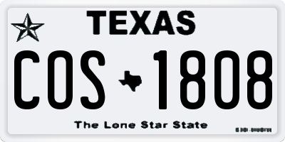 TX license plate COS1808