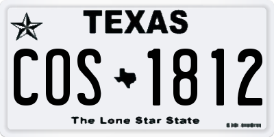 TX license plate COS1812