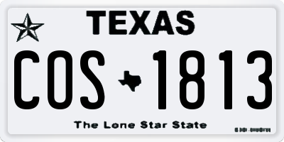 TX license plate COS1813