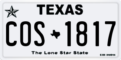TX license plate COS1817
