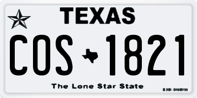 TX license plate COS1821