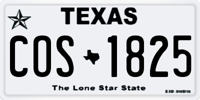 TX license plate COS1825