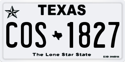 TX license plate COS1827