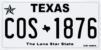 TX license plate COS1876