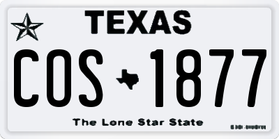 TX license plate COS1877