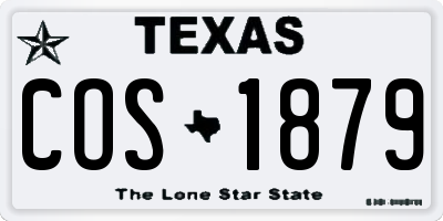 TX license plate COS1879