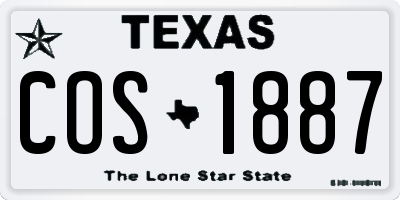 TX license plate COS1887