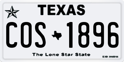 TX license plate COS1896