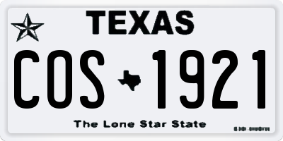 TX license plate COS1921