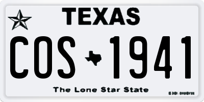 TX license plate COS1941
