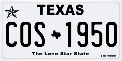 TX license plate COS1950