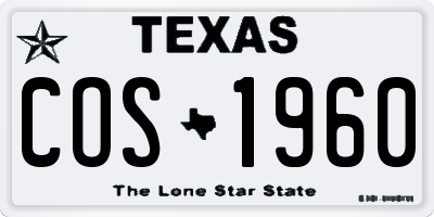 TX license plate COS1960