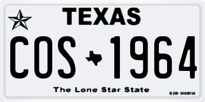 TX license plate COS1964