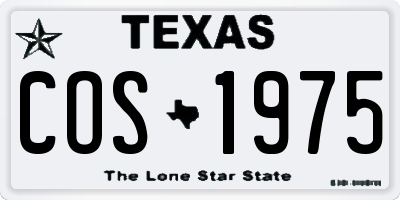 TX license plate COS1975