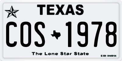 TX license plate COS1978