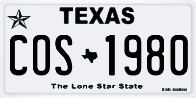 TX license plate COS1980