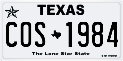 TX license plate COS1984