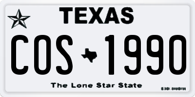 TX license plate COS1990
