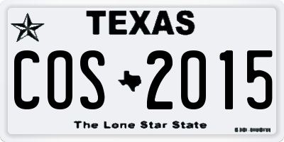 TX license plate COS2015