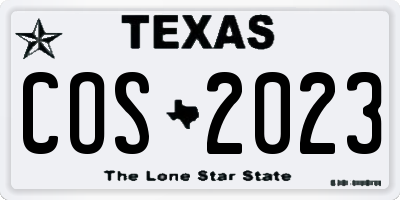 TX license plate COS2023