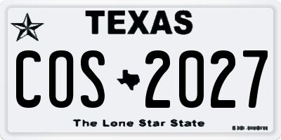 TX license plate COS2027