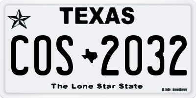 TX license plate COS2032