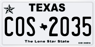 TX license plate COS2035