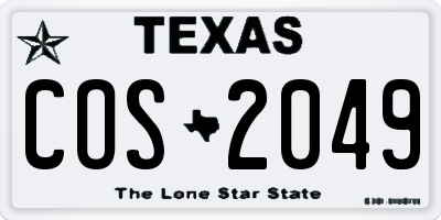 TX license plate COS2049