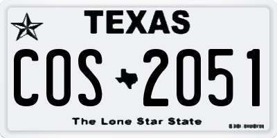 TX license plate COS2051