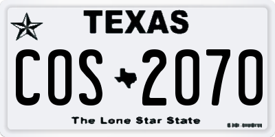 TX license plate COS2070