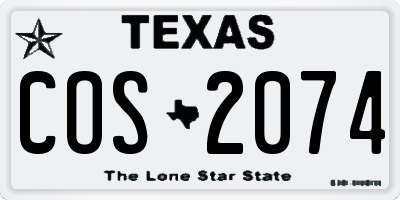 TX license plate COS2074