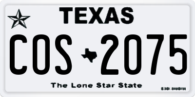 TX license plate COS2075