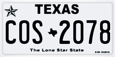 TX license plate COS2078